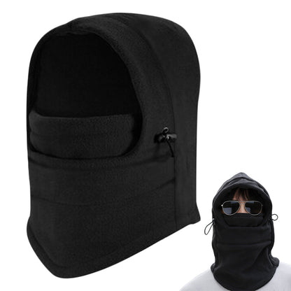 3-in-1 Winter Cycling Balaclava Thermal Fleece Face Mask-Black