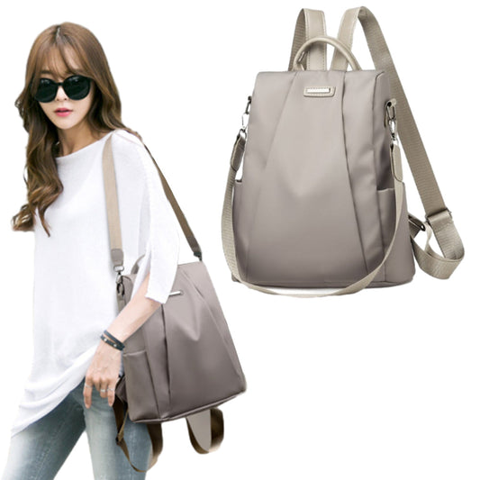 2-in-1 Anti-theft  Backpack Travel Shoulder Bag Water-Resistant Women Bag Gray