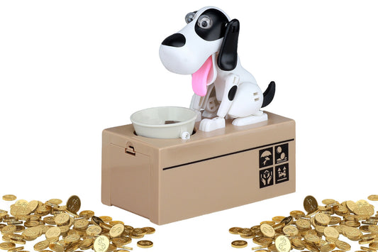 Robotic Eating Dog Coin Bank Electric Coin Bank for boy and girls-Black