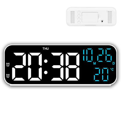 3-in-1 Digital Clocks with Temperature and Humidity Display for Bedroom-White