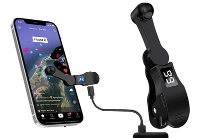 USB Auto Clicker Phone Screen Tapping Device with Adjustable Speed and Display -Black