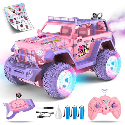 Remote Control Car Rechargeable Off Road Truck - Pink