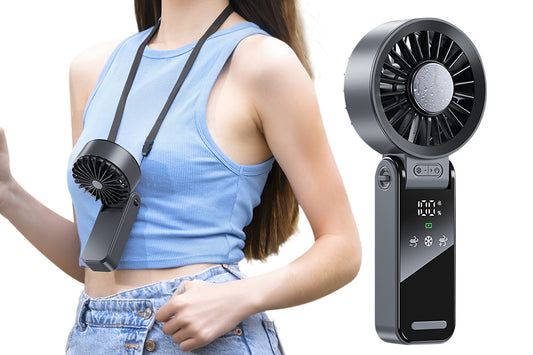 Handheld Foldable High Speed Fan for Travel Outdoor Home Office-Dark Grey