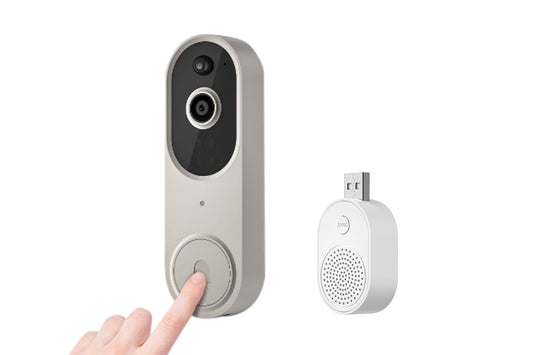Smart Video Doorbell Camera Wireless Cam with Night Vision-Black