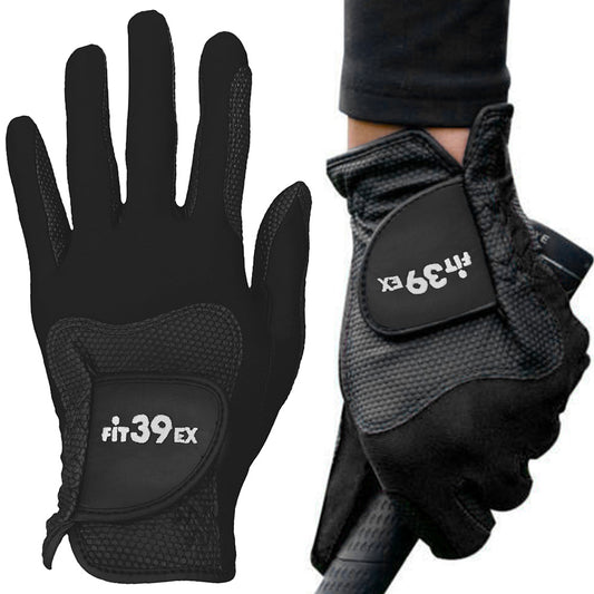 Stretch Golf Glove with Slip Resistant Grip - Black