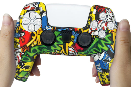 Silicone Cover for PS5 Controller Case Skin Cool Designs Extra Grip Selection-Green  Mixed Color
