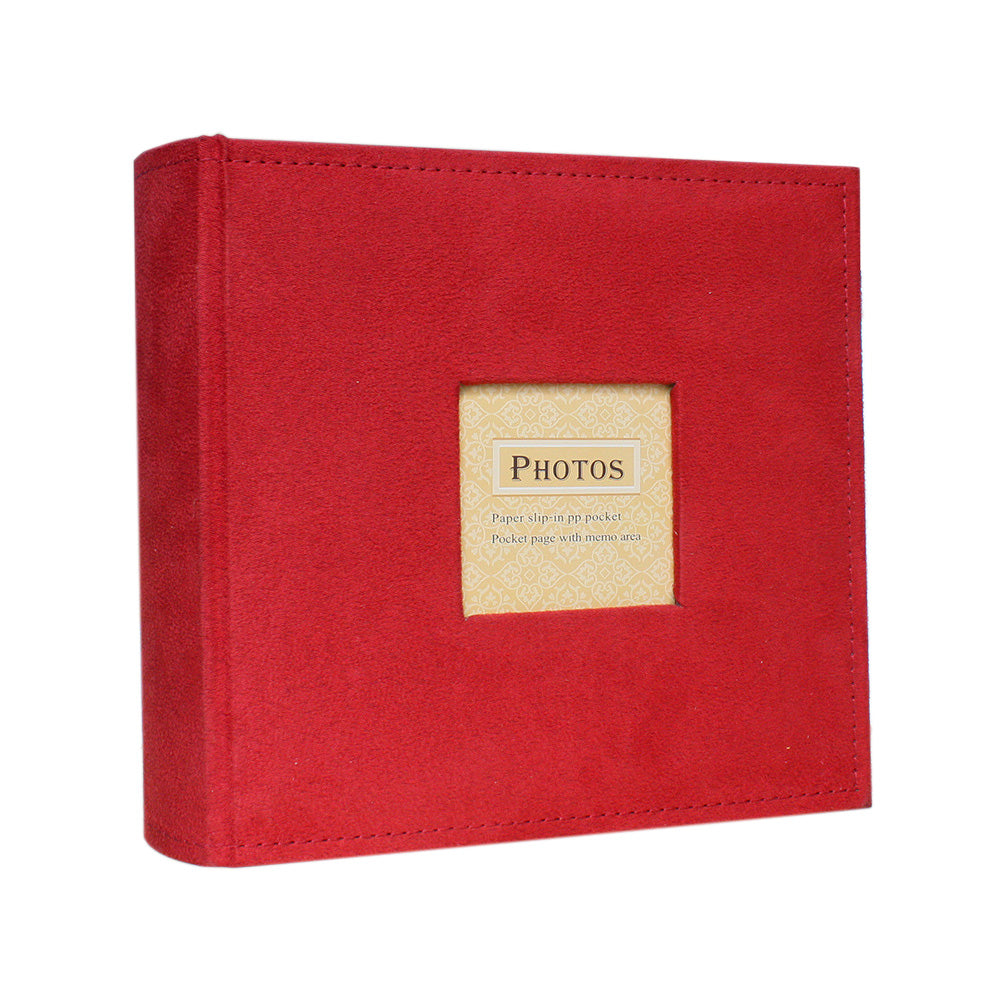 200 Photo Album with Memo Space Storage Book- Red