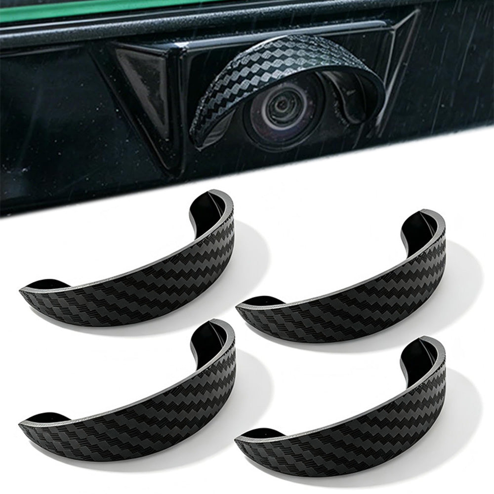 360 Degree HD Car Rear Camera Lens Waterproof Rain Cover Set - Black