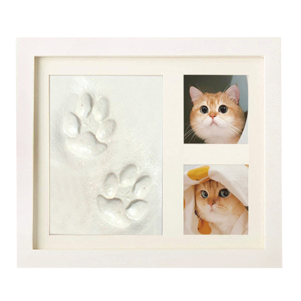 Clay Hand-Footprint and Pet Paw-Print Keepsake Frame Kit - White
