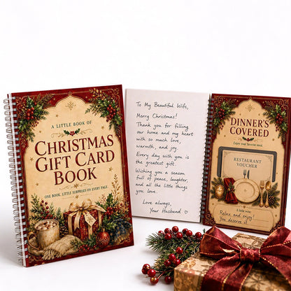 Christmas Presents Card Book Spiral Bound Holder Organiser with Handwritten Notes Style B