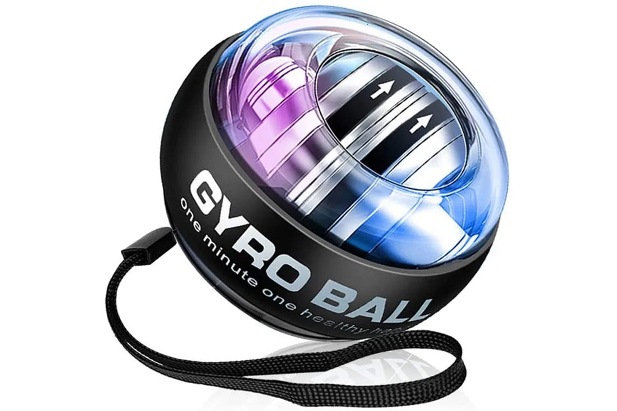 6 Color LED Gyroscope Wrist Exercise Ball Strength Trainer Muscle Training-Black