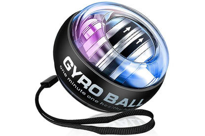 6 Color LED Gyroscope Wrist Exercise Ball Strength Trainer Muscle Training-Black