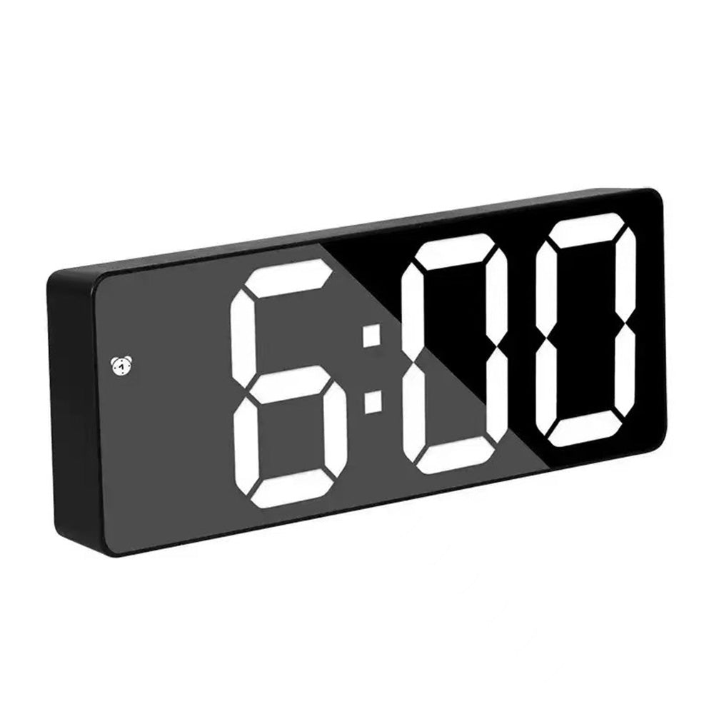 Digital Desk Alarm Clock with Temperature Date - White
