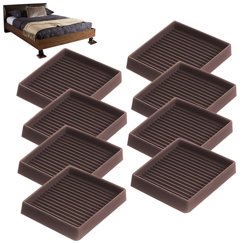 8 Piece Rubber Furniture Leg Floor Protectors - Brown