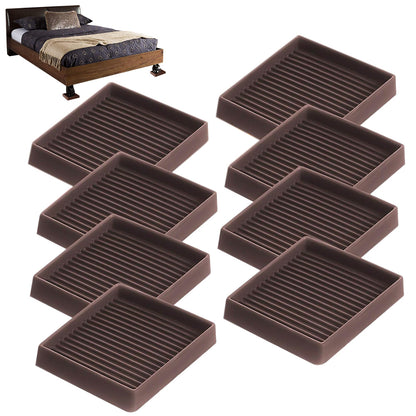 8 Piece Rubber Furniture Leg Floor Protectors - Brown