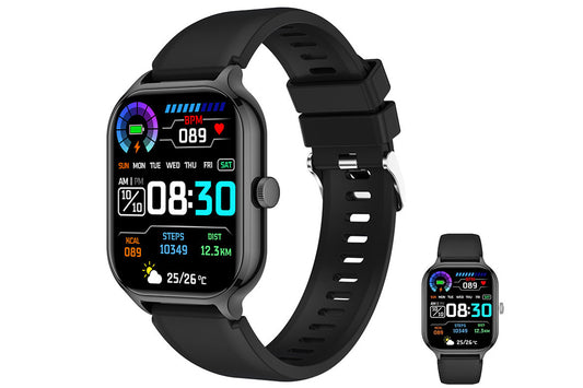 Bluetooth Smart Watch 59 Sports Modes Heart Rate Sleep Monitor Black