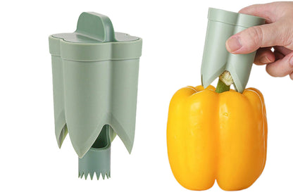 2 in 1 Pepper Corer Remover Fruit Cucumber Corer Separator Tool Tomato Seed Remover