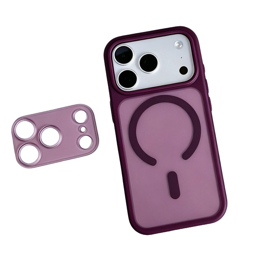 Frosted Easy Attached Camera Protection Case for iPhone 18 Pro Max - Wine Red