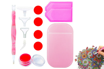 5D Diamond Painting Tools Set DIY Art Craft Pen Accessories Kit -Pink