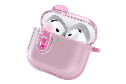 Earphones Case Compatible with Apple Airpods 4 Soft TPU Clear Earbuds Case-Pink