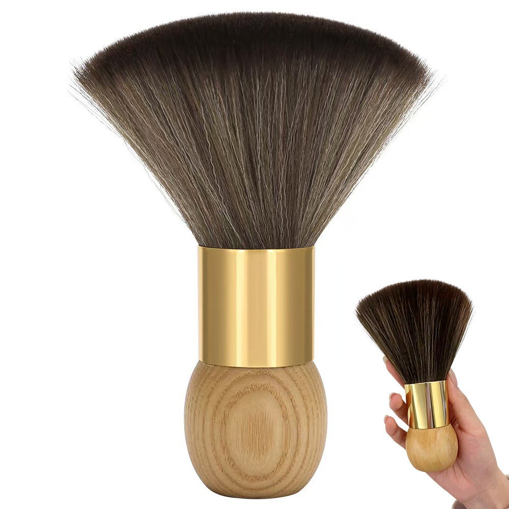 Soft Hair Sweeper Brush with Storage Case Neck Duster Brush - Gold