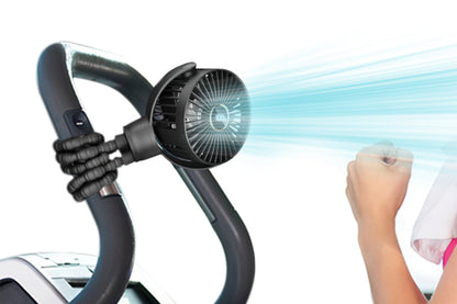 Portable Octopus Stroller Fan with Digital Display and 3 Speed Settings-Black