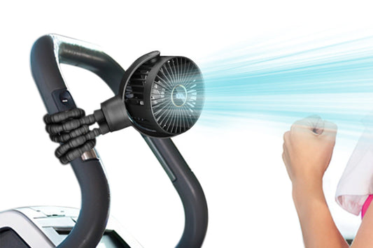 Portable Octopus Stroller Fan with Digital Display and 3 Speed Settings-Black