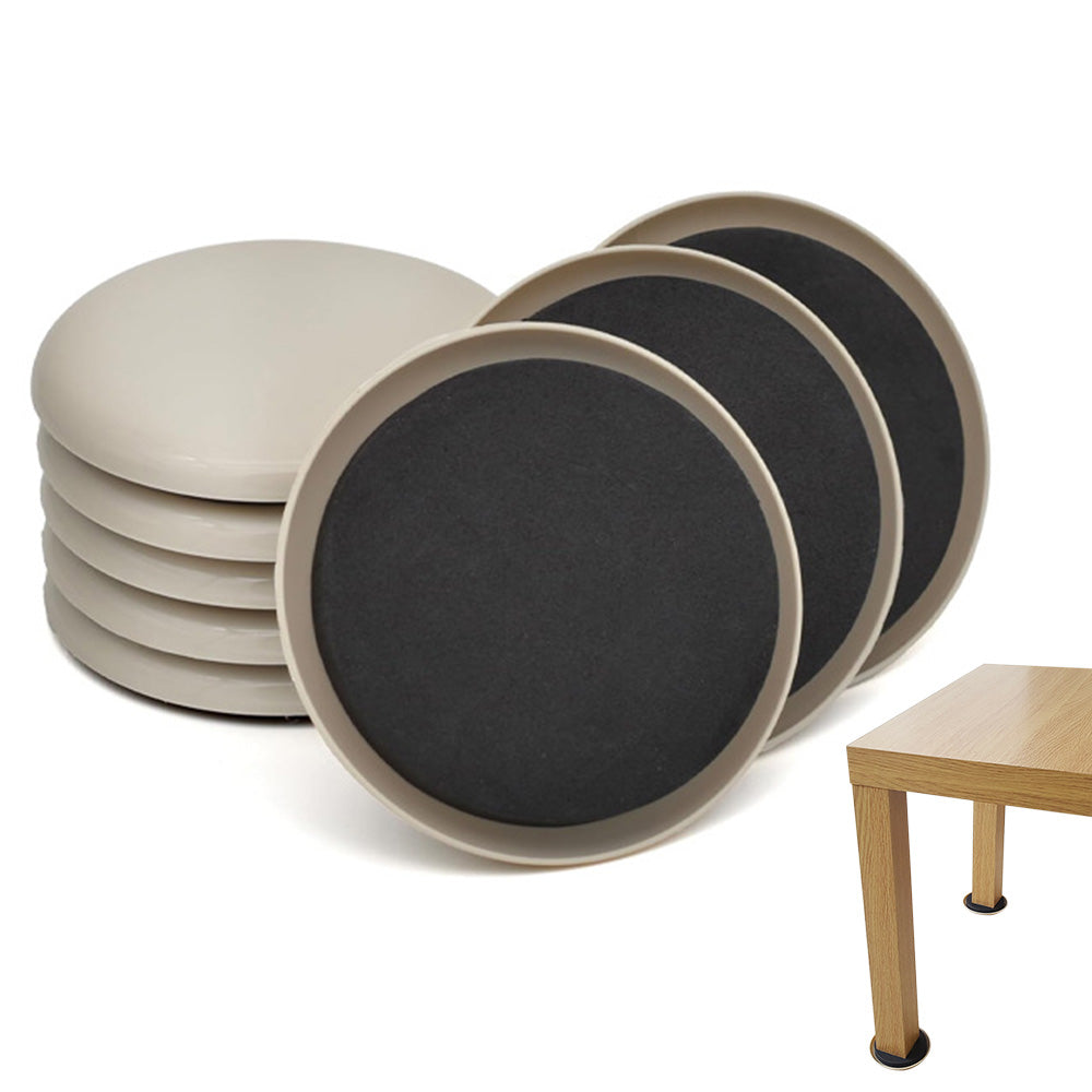 8 Piece Furniture Sliders Reusable Pads for Hardwood Floors and Carpet -Beige