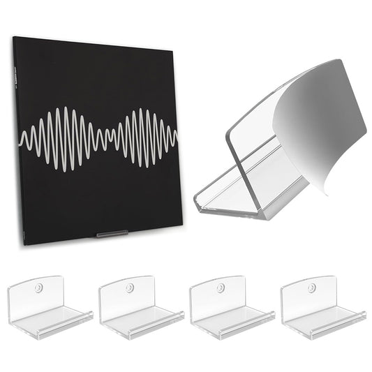 4Pcs Vinyl Wall Mount Record Wall Display Album Wall Mount for 1LP and 2LP-Clear