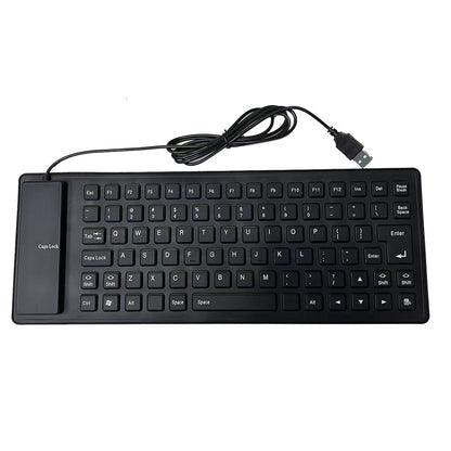 Waterproof Silicone Foldable Flexible Full Size USB Keyboard - 85-key