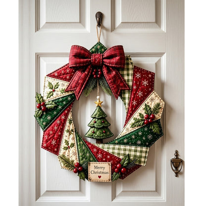 Christmas Wreath DIY Sewing Kit with Precut Fabric for Door Decor - Christmas tree