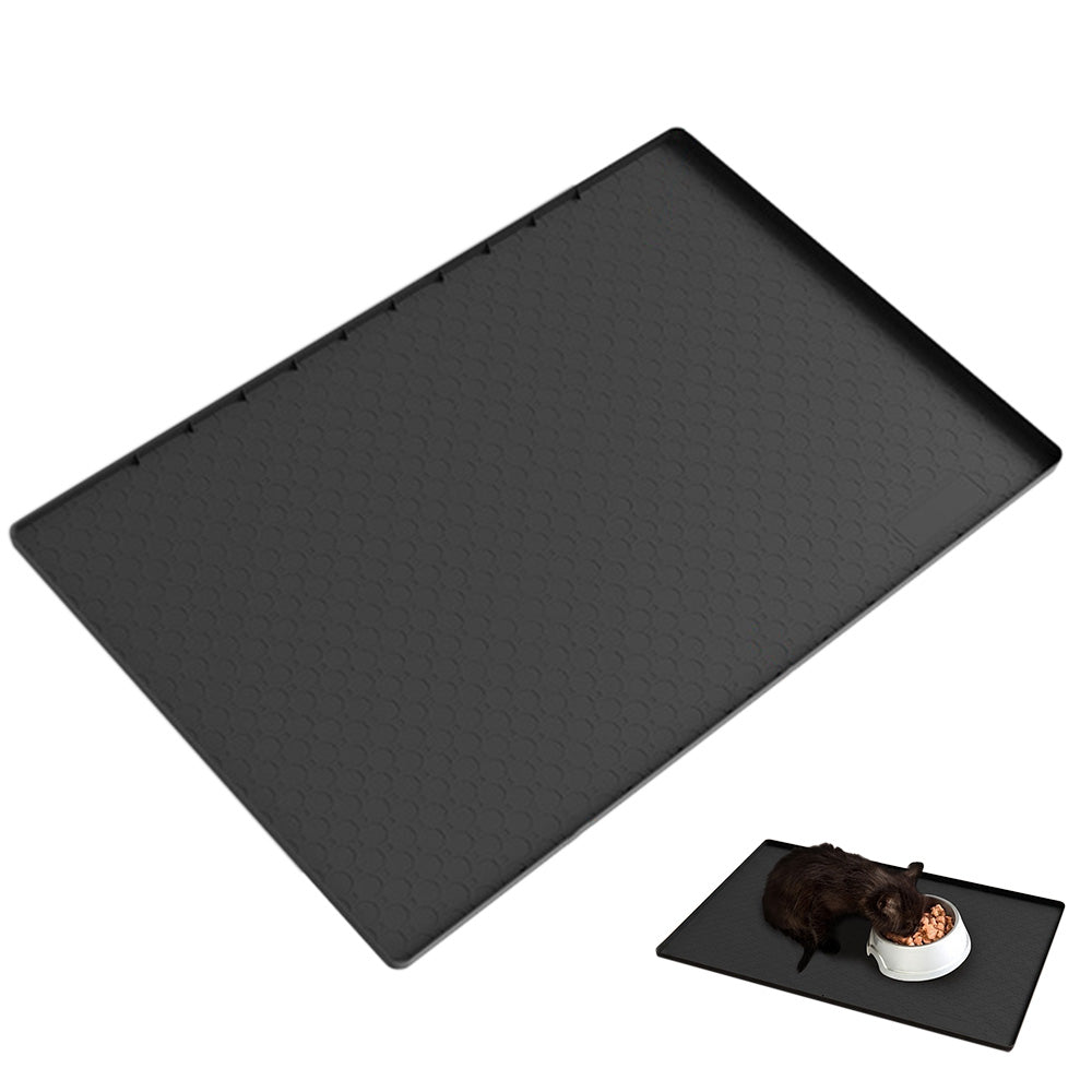Silicone Under Sink Mat with Raised Edge - Black