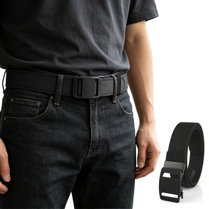 Double Layer Thickened Tactical Belt with Automatic Buckle - Black