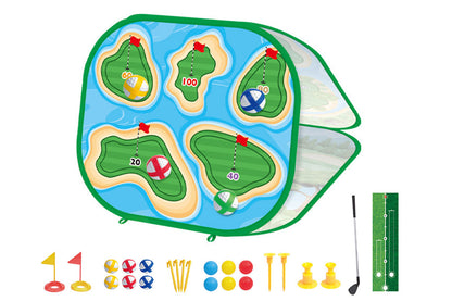 4 In 1 Sticky Golf Games Set With Multiple Game Modes 3-Sided Golf Chipping Net Golf Practice