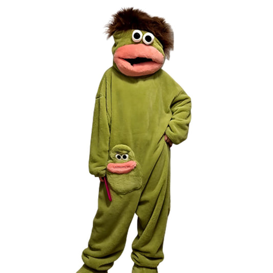 Soft Plush Big Mouth Monster Onesie Loungewear - Green