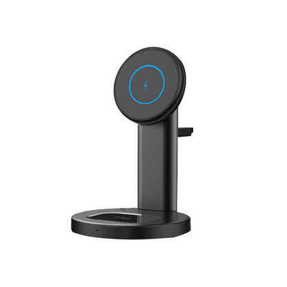 3-in-1 Wireless Magnetic Charging Station Charger Stand for iPhone Apple Watch AirPods Wireless Charging Phone Black