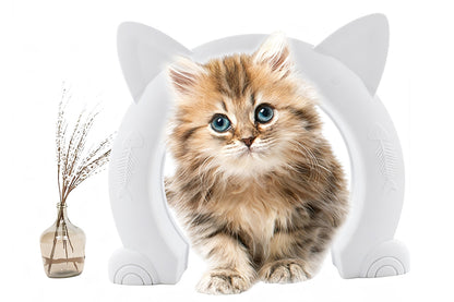 White Cat Ear Pet Door Frame for Interior Door