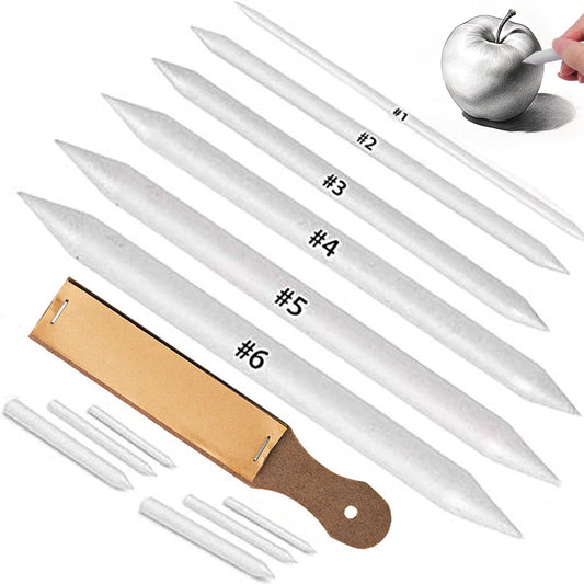 9 Piece Paper Blending Stumps and Sandpaper Sketching Art Tool Set