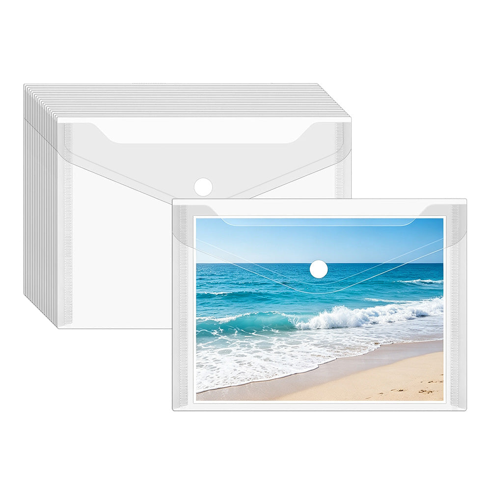 20 Pack Clear Horizontal Snap File Bags - C6
