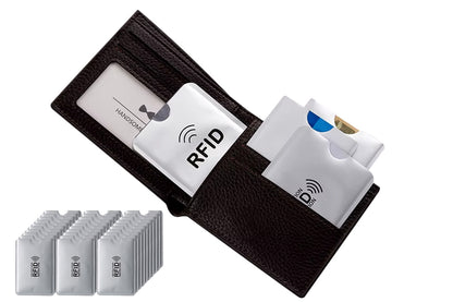 30 PCS Slim RFID Blocking Card Sleeves Credit ID Protector Wallet Shield-Silver