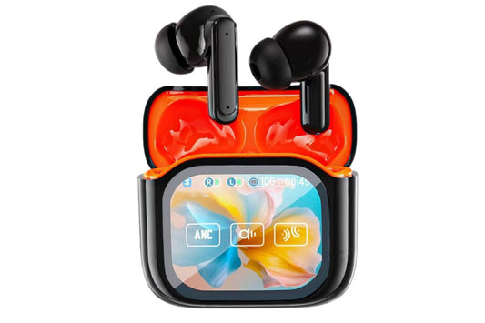 Bluetooth AI Translation Earbuds with LCD Touchscreen 150 Languages-Orange