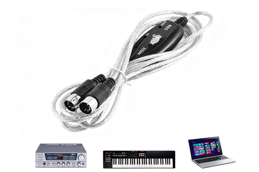 MIDI to USB Cable Adapter for Music Keyboard and Electronic Piano to PC