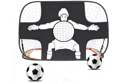 2-in-1 Portable Foldable Soccer Goal with Detachable Target-Red