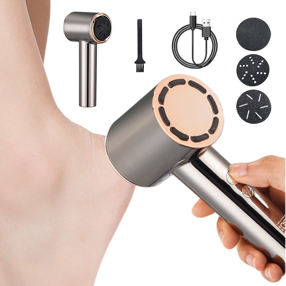 Electric Care Pedicure Foot File with Dander Vacuum Hard Dead Skin Callus Remover-Grey