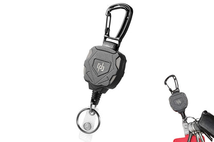 Heavy Duty Retractable ID Badge Holder Keychain Grey