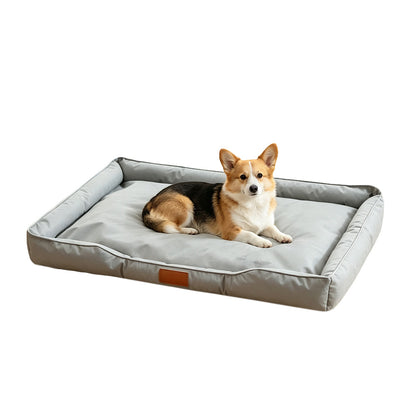 Square Raised Edge Oxford Fabric Sofa Pet Bed - Grey
