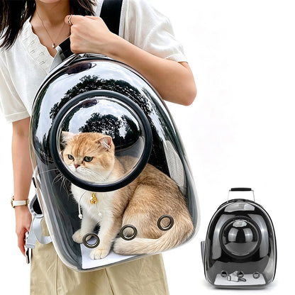 Space Capsule Pet Carrier Backpack with Clear Window - Black