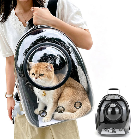 Space Capsule Pet Carrier Backpack with Clear Window - Black