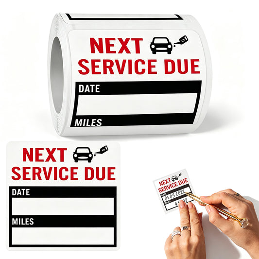 300 Pieces Vehicle Maintenance Reminder Labels for Car - Black