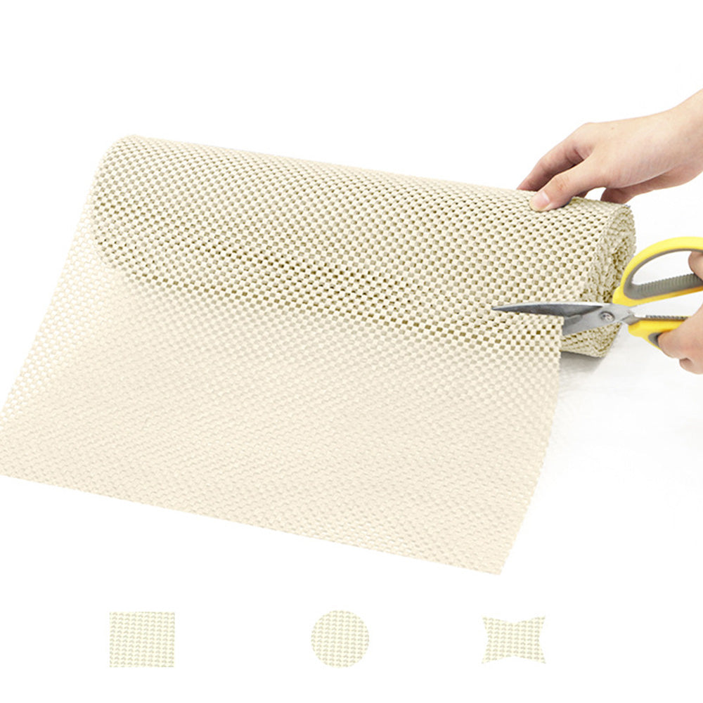 Non-Adhesive Drawer and Shelf Liner for Cabinet Wardrobe -Beige